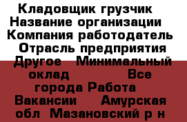 Кладовщик-грузчик › Название организации ­ Компания-работодатель › Отрасль предприятия ­ Другое › Минимальный оклад ­ 20 000 - Все города Работа » Вакансии   . Амурская обл.,Мазановский р-н